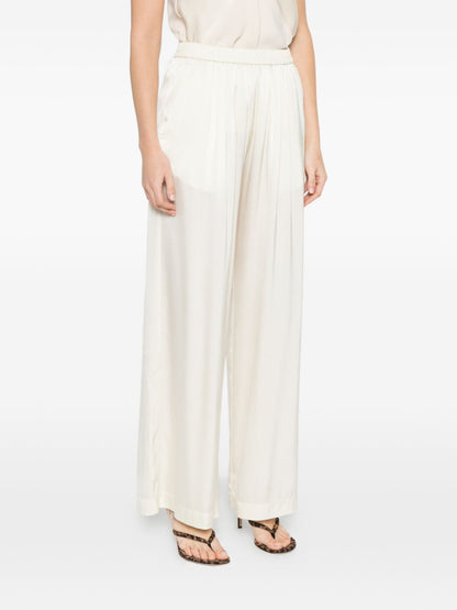Forte Forte Silk Satin Straight Trousers White