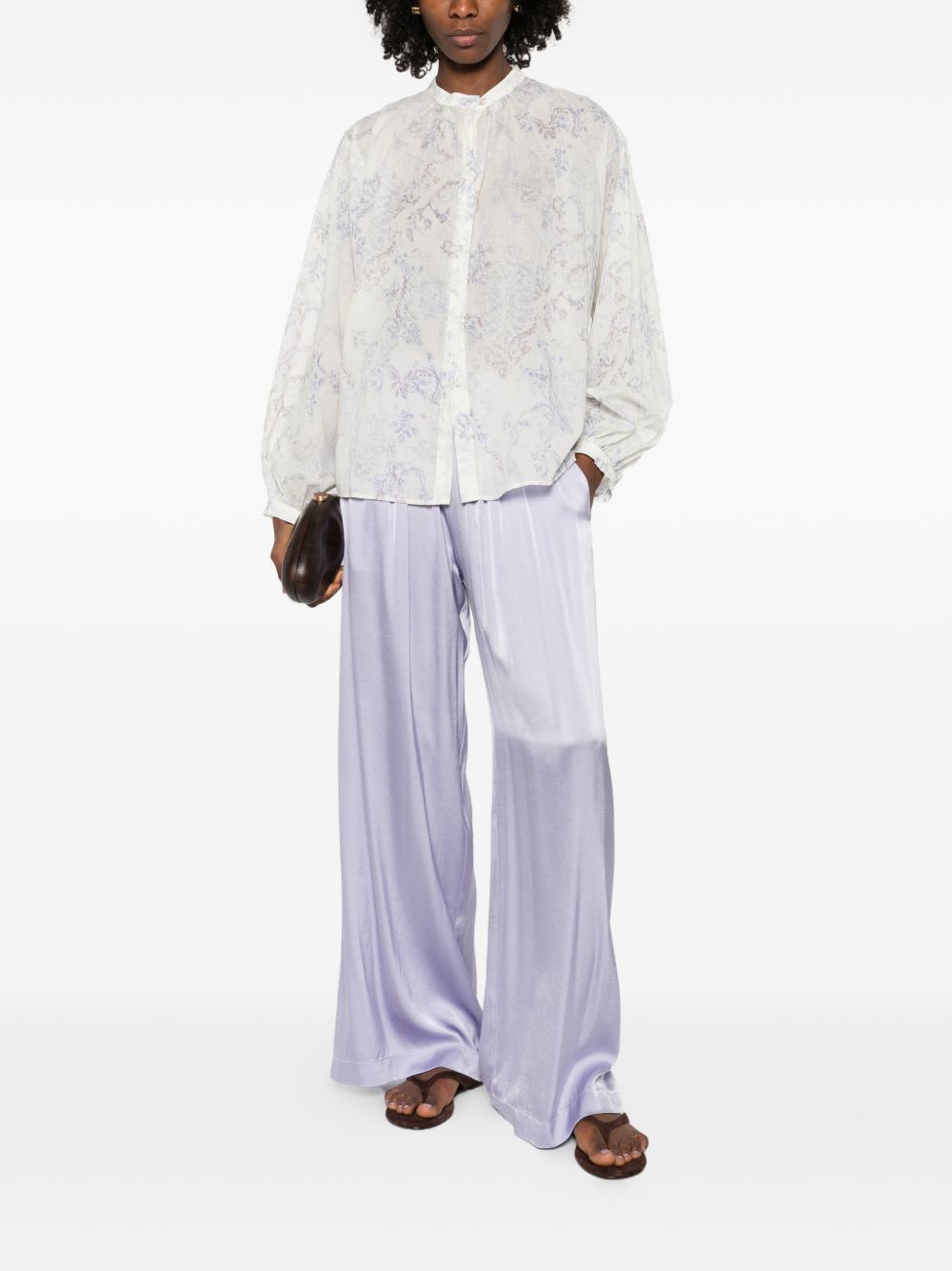 Forte Forte Printed Cotton Shirt Powder
