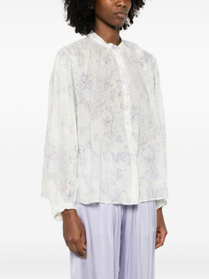 Forte Forte Printed Cotton Shirt Powder