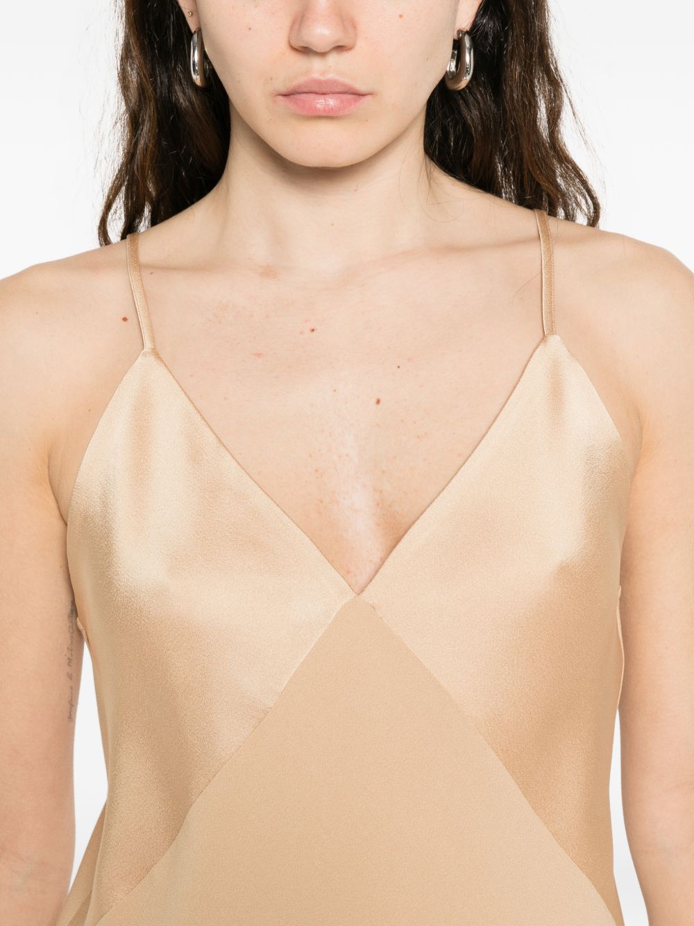 Forte Forte V-Neck Minimalist Top Beige