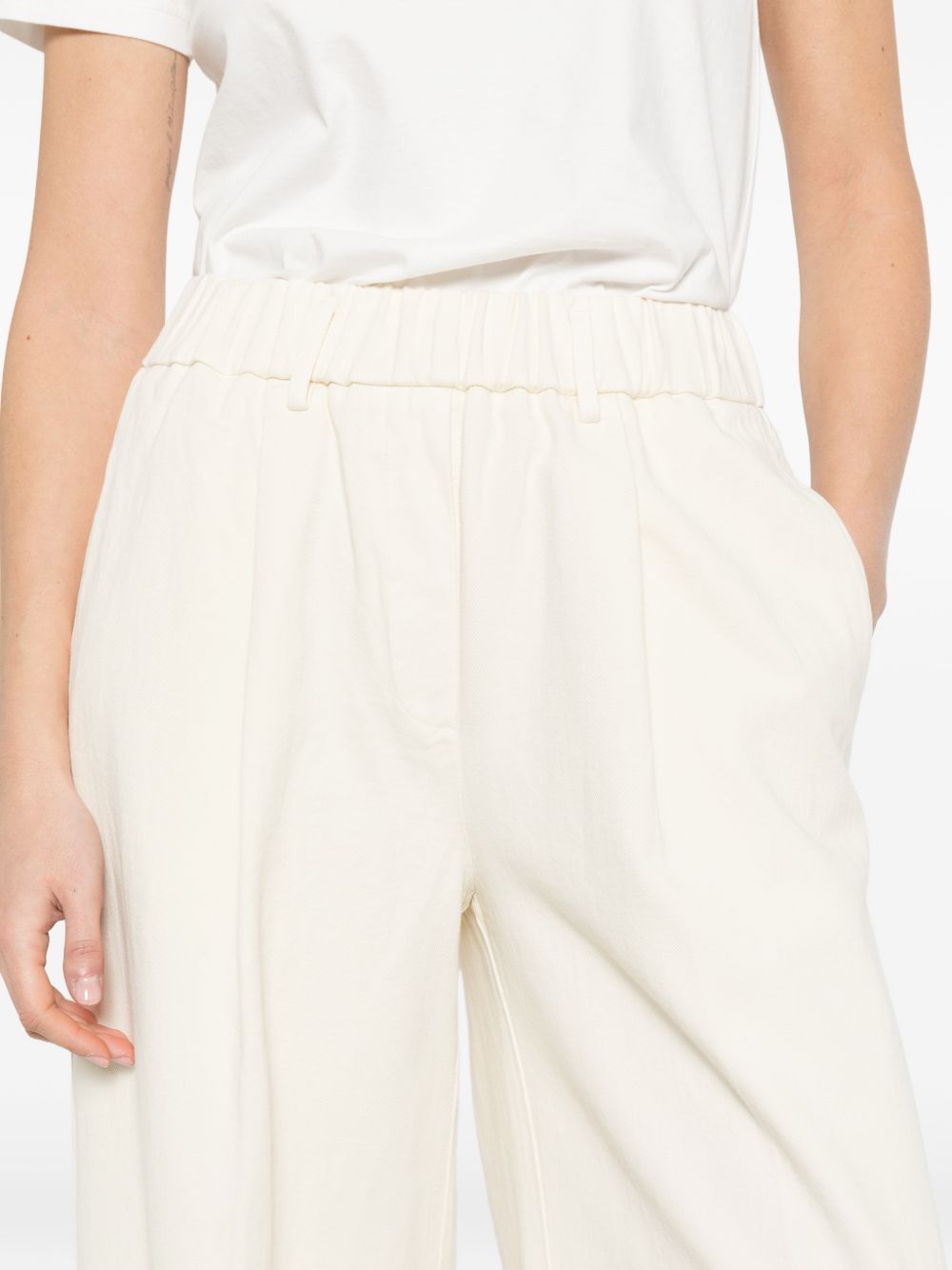 Forte Forte Wide Leg Fluid Trousers White