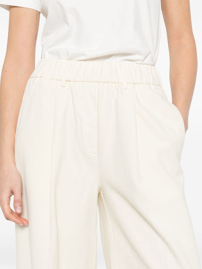 Forte Forte Wide Leg Fluid Trousers White