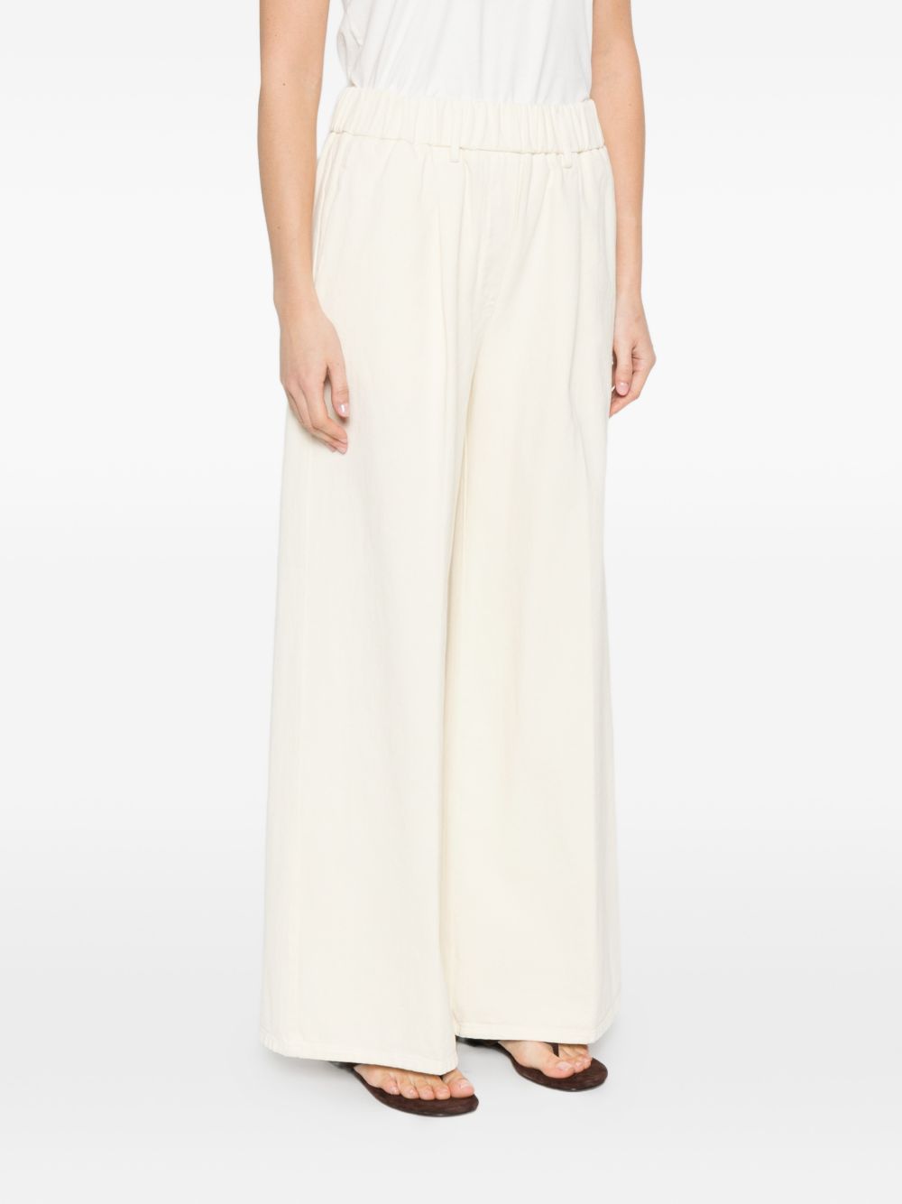 Forte Forte Wide Leg Fluid Trousers White