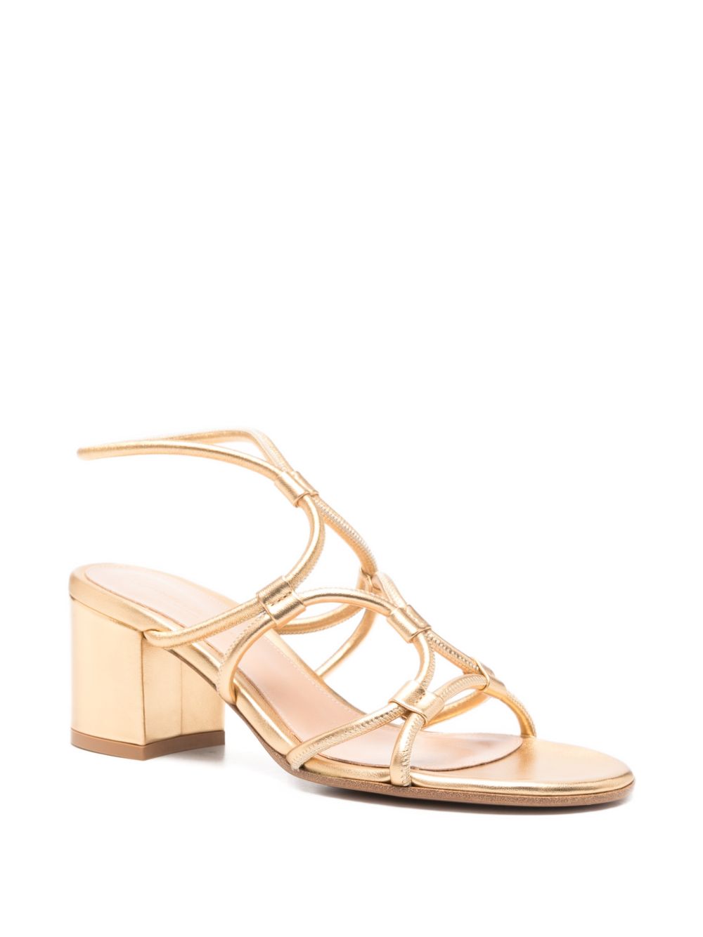 Gianvito Rossi Multi-Strap Block Heel Sandals Brown