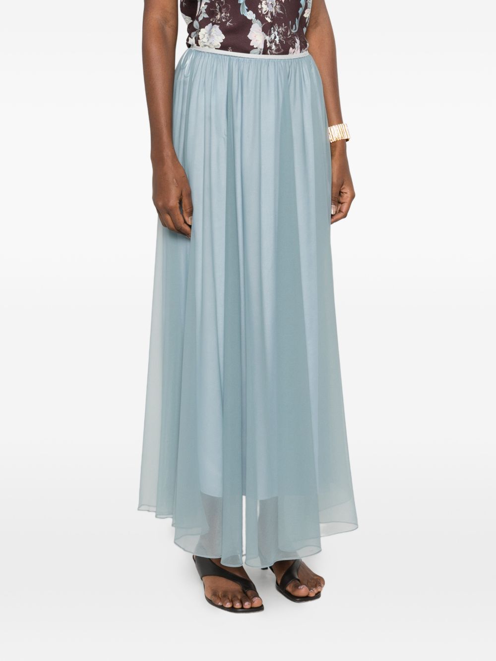 Forte Forte Long Chiffon Maxi Skirt Grey