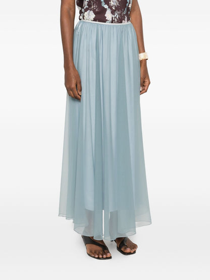 Forte Forte Long Chiffon Maxi Skirt Grey