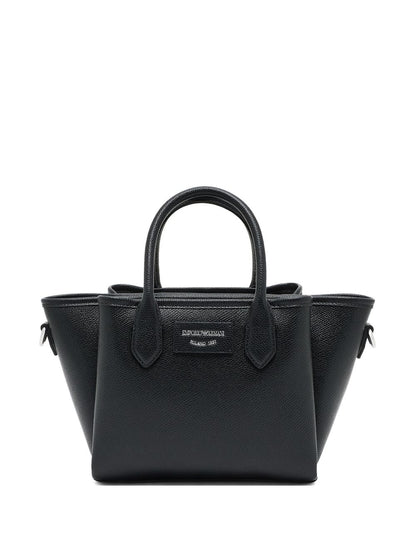 Emporio Armani Small Logo-Patch Shopper Black black