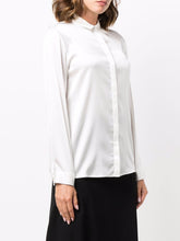 Emporio Armani Long-Sleeve Silk Shirt White