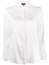 Emporio Armani Long-Sleeve Silk Shirt White