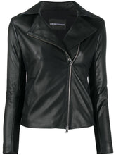 Emporio Armani Lambskin Biker Jacket Black