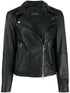 Emporio Armani Zipped Leather Biker Jacket Black