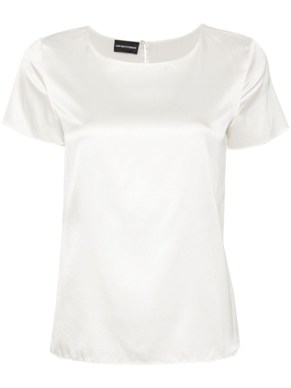 Emporio Armani Stretch Silk Round-Neck Top White