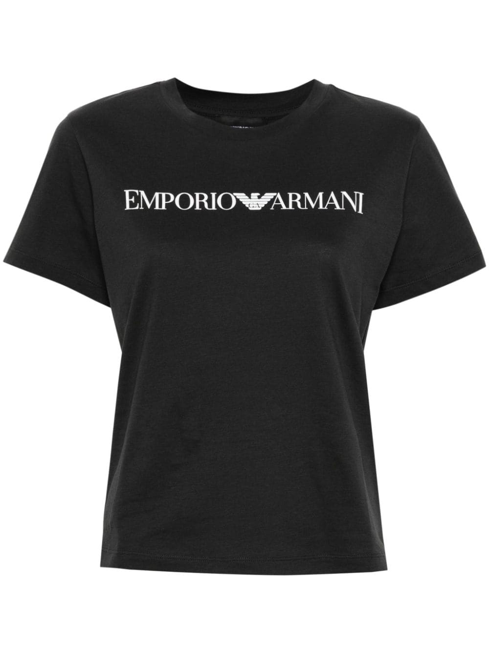 Emporio Armani Logo Cotton Crewneck T-Shirt Blue