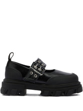 Ganni Flat Strap Lug Sole Ballet Black black
