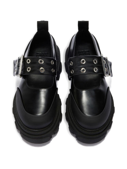 Ganni Flat Cleated Strap Ballets Black