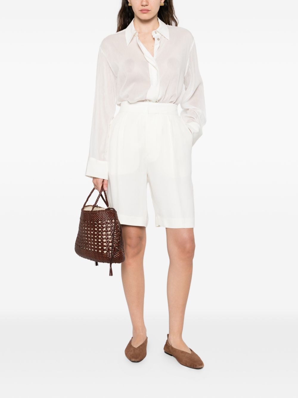 Forte Forte Point Collar Cotton Shirt White