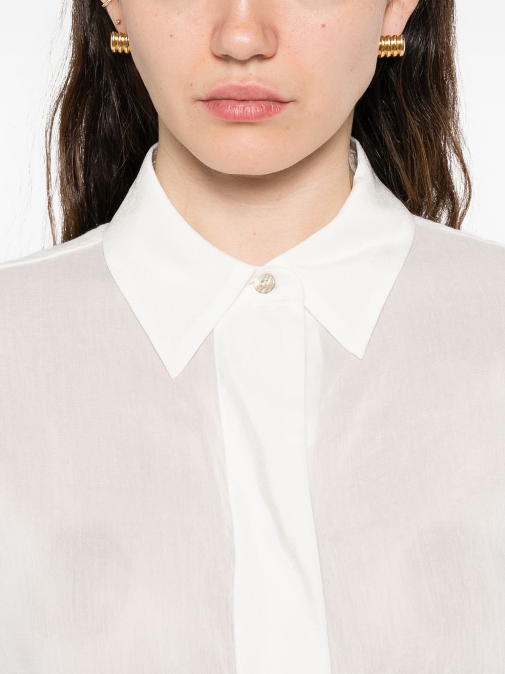 Forte Forte Point Collar Cotton Shirt White