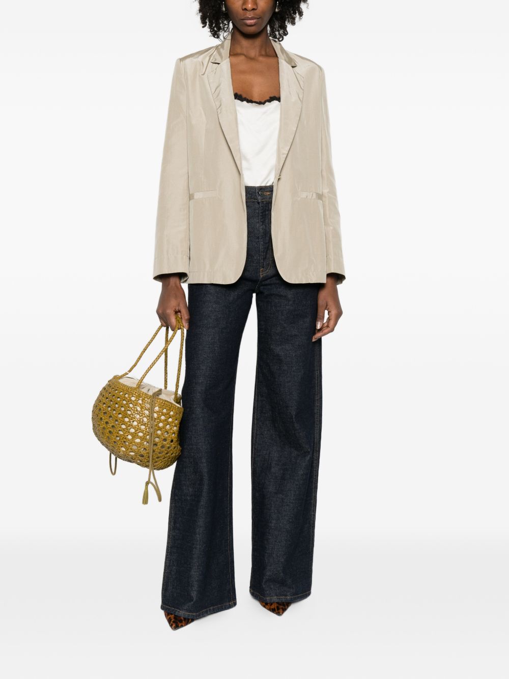 Forte Forte Single-Breasted Linen-Blend Jacket Beige