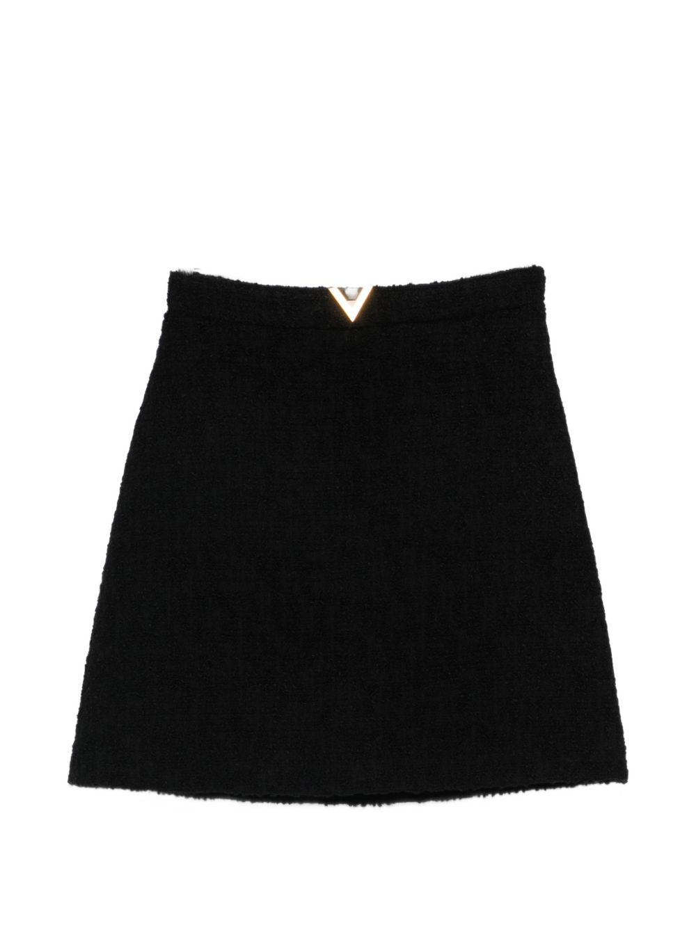 Valentino Wool Mini Skirt Gold Black black