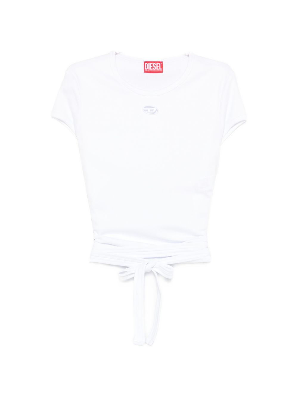 Diesel Logo-Tie Cotton T-Shirt White