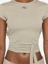Diesel Tonal Logo Waist Tie T-shirt Green
