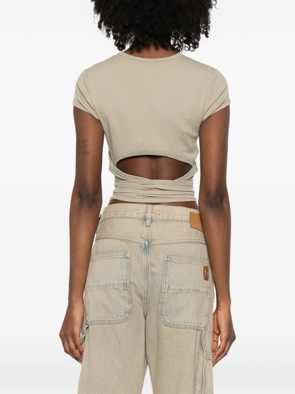 Diesel Tonal Logo Waist Tie T-shirt Green