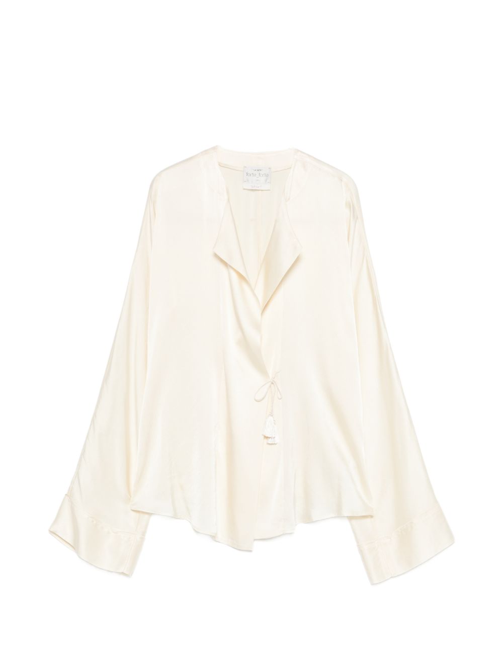 Forte Forte Tie Tassel Silk Satin Shirt White