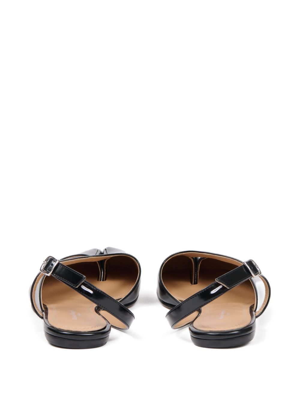 Maison Margiela Tabi Split-Toe Leather Ballet Black