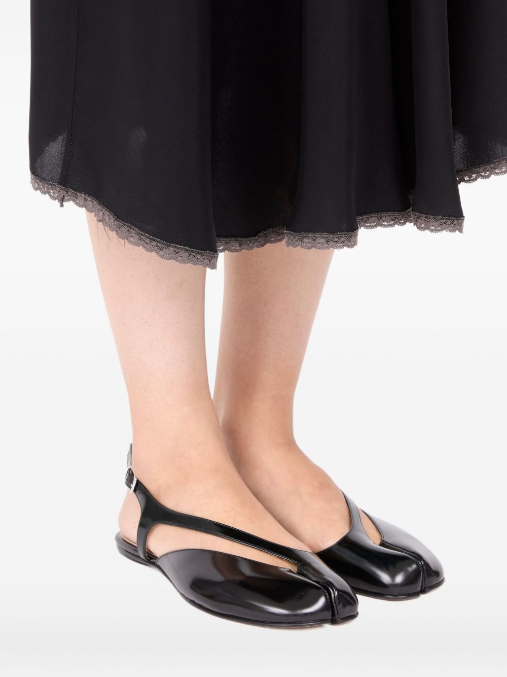 Maison Margiela Tabi Split-Toe Leather Ballet Black