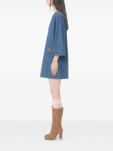 Valentino VLogo Denim Short Dress Blue