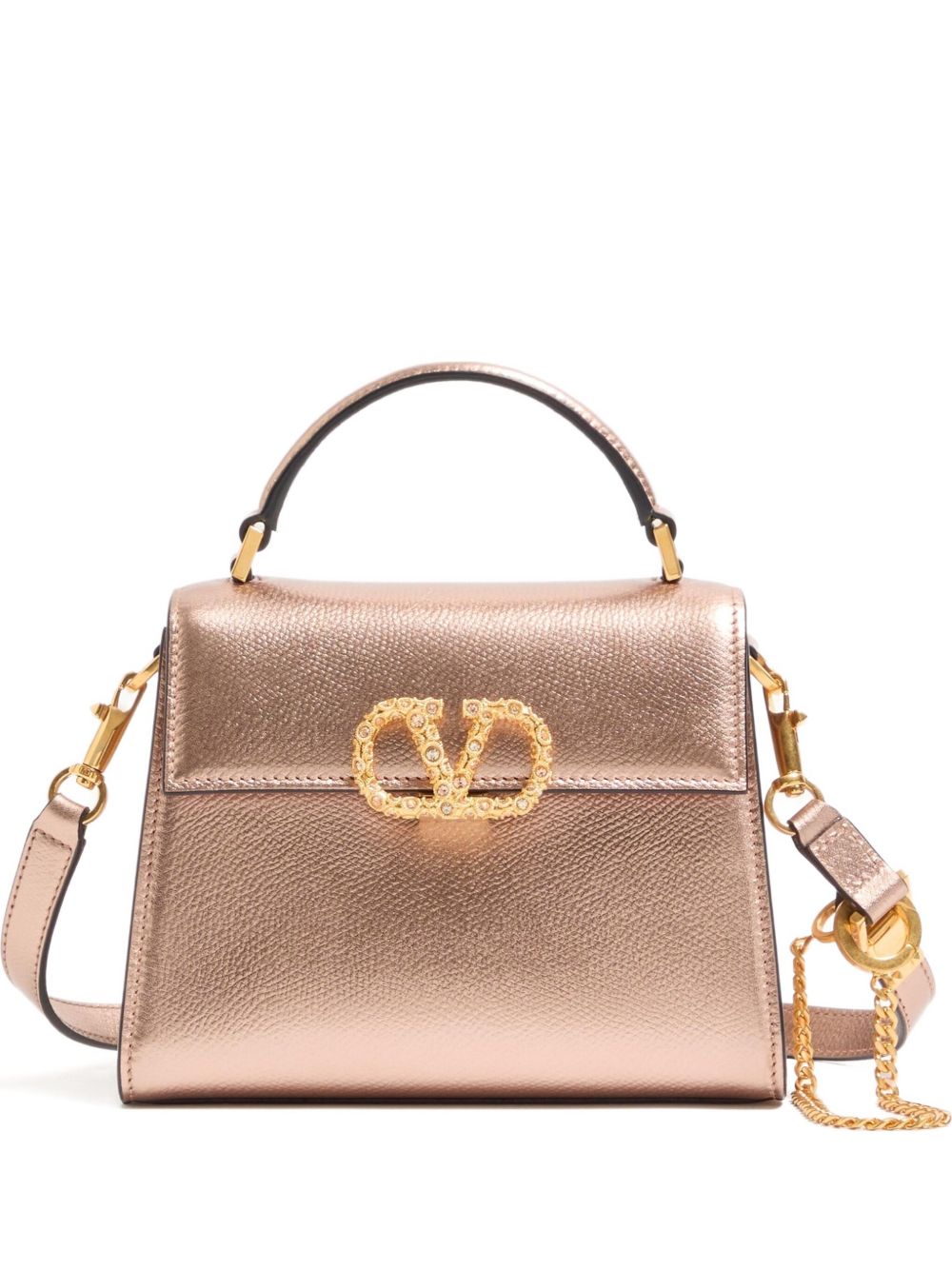 Valentino Garavani Mini Vsling Leather Tote Pink
