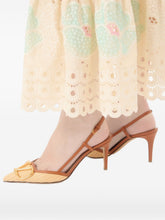 Valentino Garavani Vlogo Signature Leather Slingback Pumps - Beige
