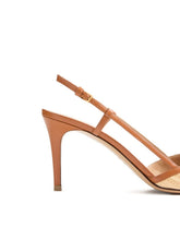 Valentino Garavani Vlogo Signature Leather Slingback Pumps - Beige