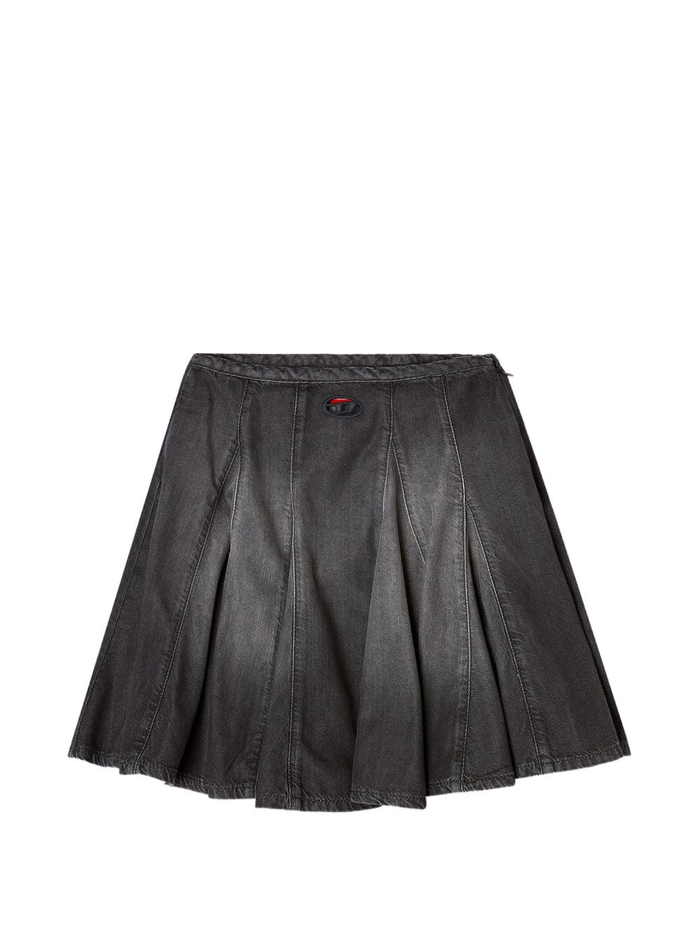 Diesel Panelled Denim Mini Skirt Grey