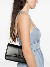 Elisabetta Franchi Chain-Link Logo Shoulder Bag Black