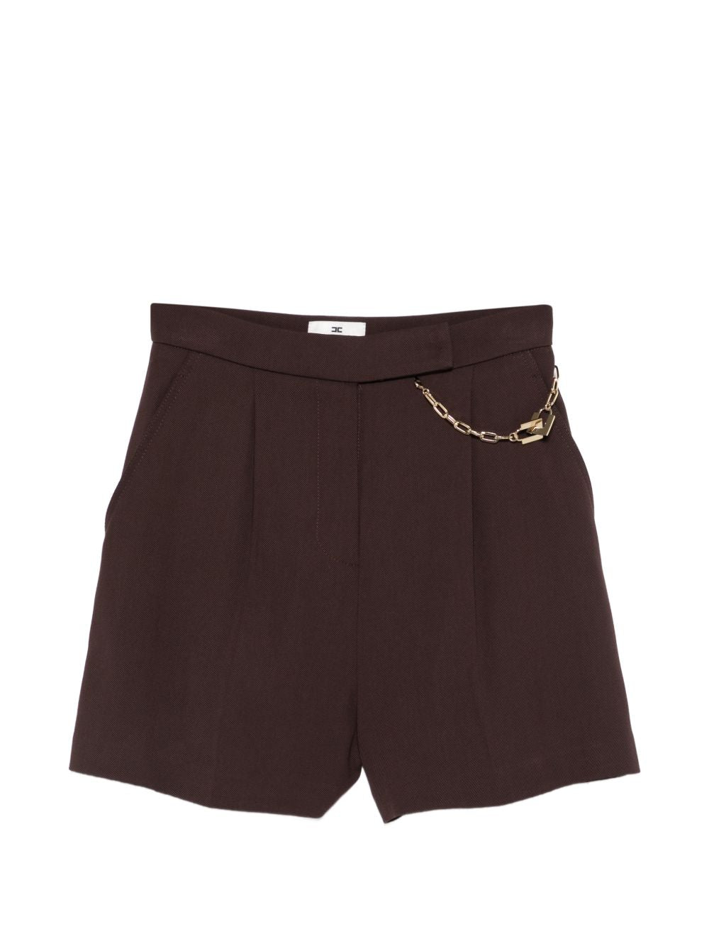 Elisabetta Franchi High-Waist Chain Shorts Brown brown