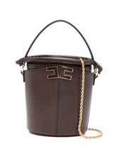 Elisabetta Franchi Bucket Chain Detail Bag Brown