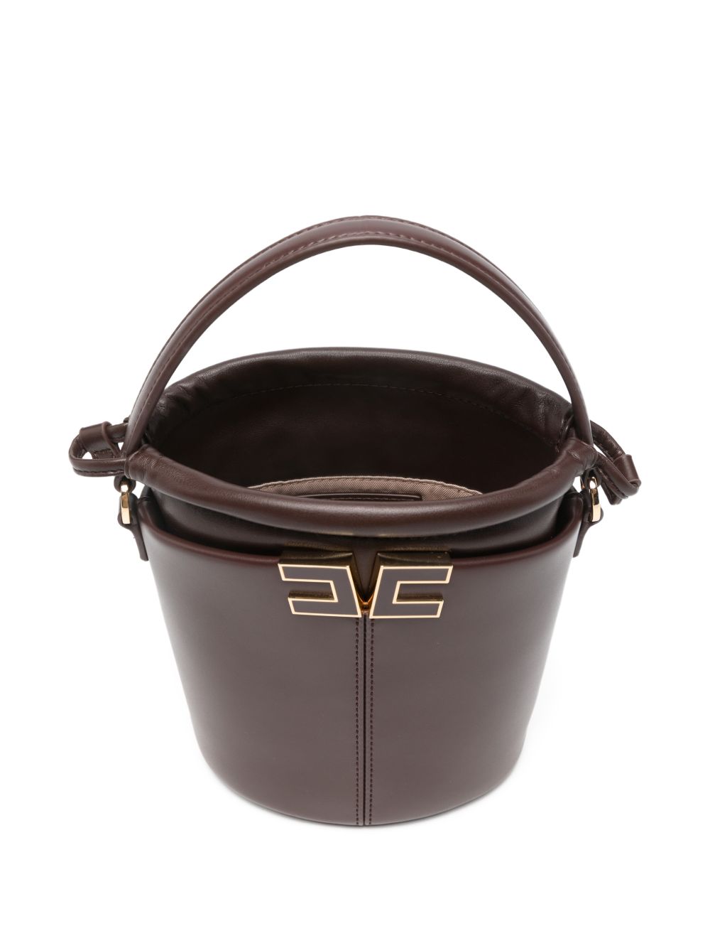 Elisabetta Franchi Bucket Chain Detail Bag Brown