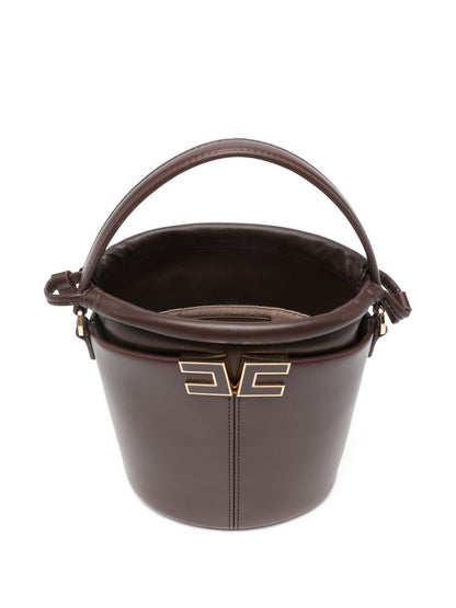 Elisabetta Franchi Bucket Chain Detail Bag Brown
