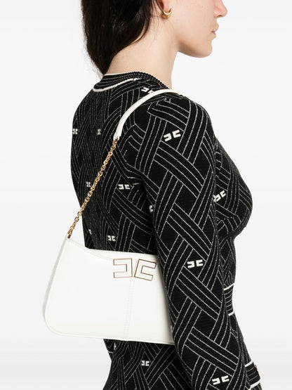 Elisabetta Franchi Chain Shoulder Bag Ivory