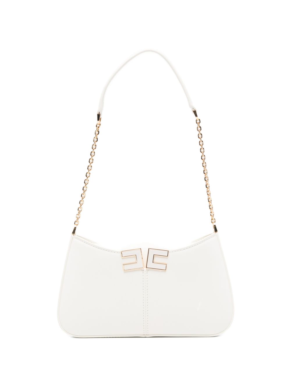Elisabetta Franchi Chain Shoulder Bag Ivory