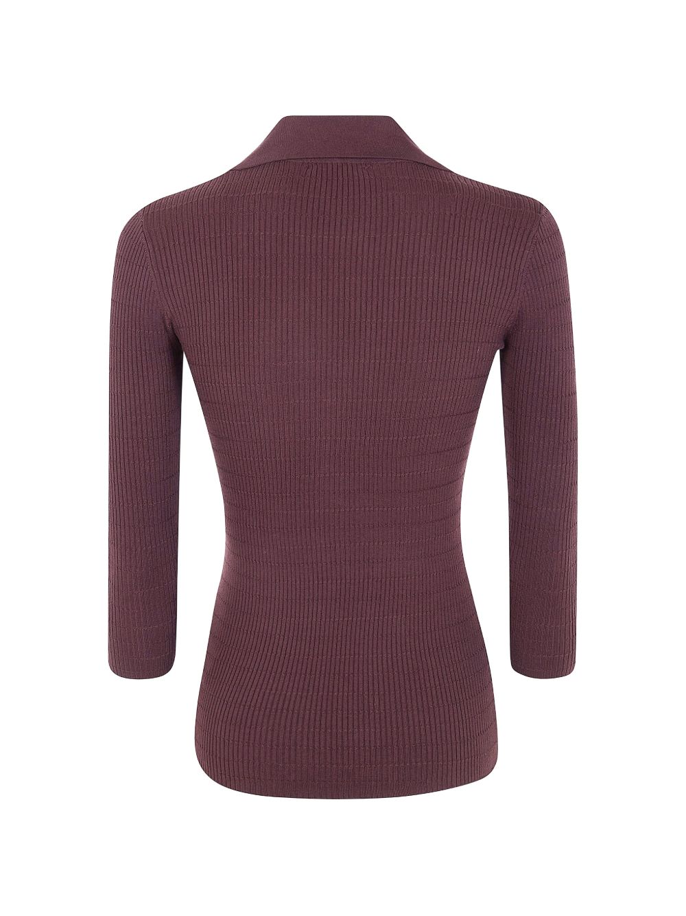 Elisabetta Franchi Ribbed Knit V-Neck Sweater Brown