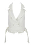 Elisabetta Franchi Double-Breasted Sleeveless Sweater Ivory