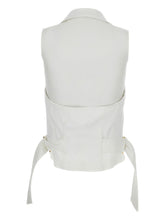 Elisabetta Franchi Double-Breasted Sleeveless Sweater Ivory