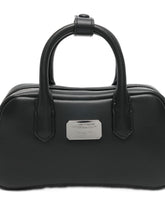 Emporio Armani Soft Leather Mini Bowling Bag Black
