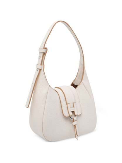 Hogan Mini Leather Hobo Bag White