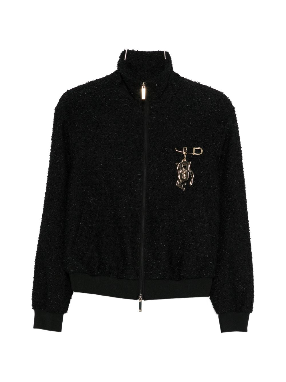 Emporio Armani Tweed Blouson Jacket Black