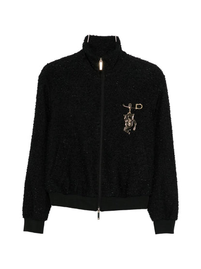 Emporio Armani Tweed Blouson Jacket Black