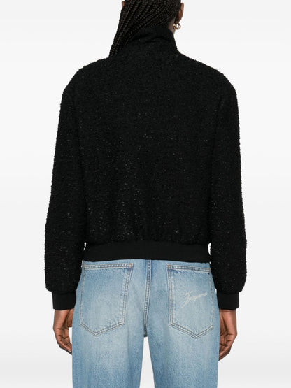 Emporio Armani Tweed Blouson Jacket Black