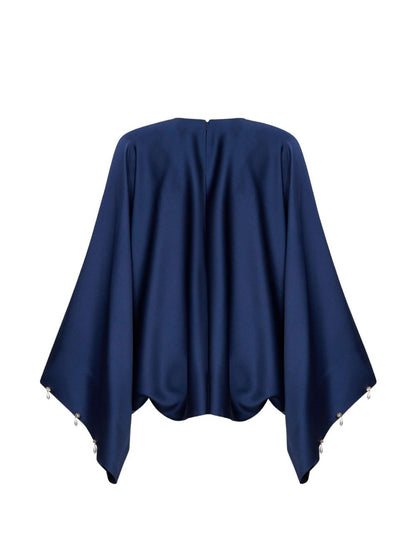 Stella McCartney Crewneck Pearl Blouse Blue